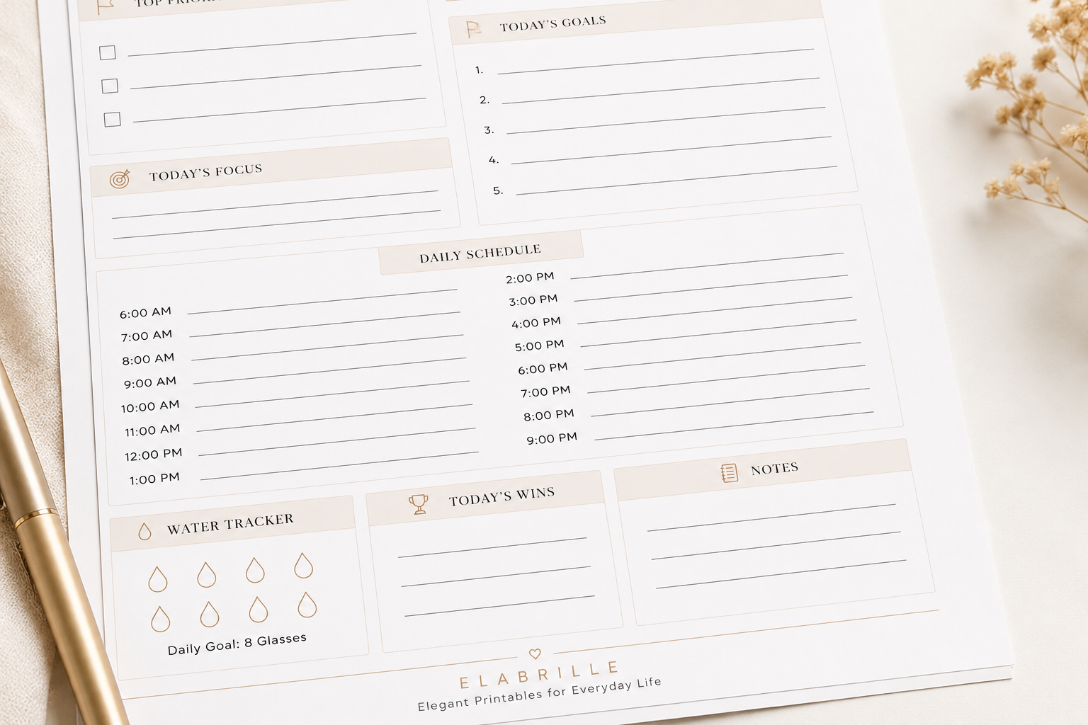 Daily Planner Printable