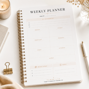 Minimal Weekly Planner Printable PDF