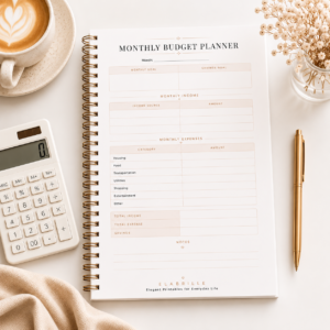 Minimal Monthly Budget Planner Printable PDF