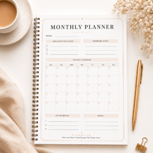 Minimal Monthly Planner Printable PDF