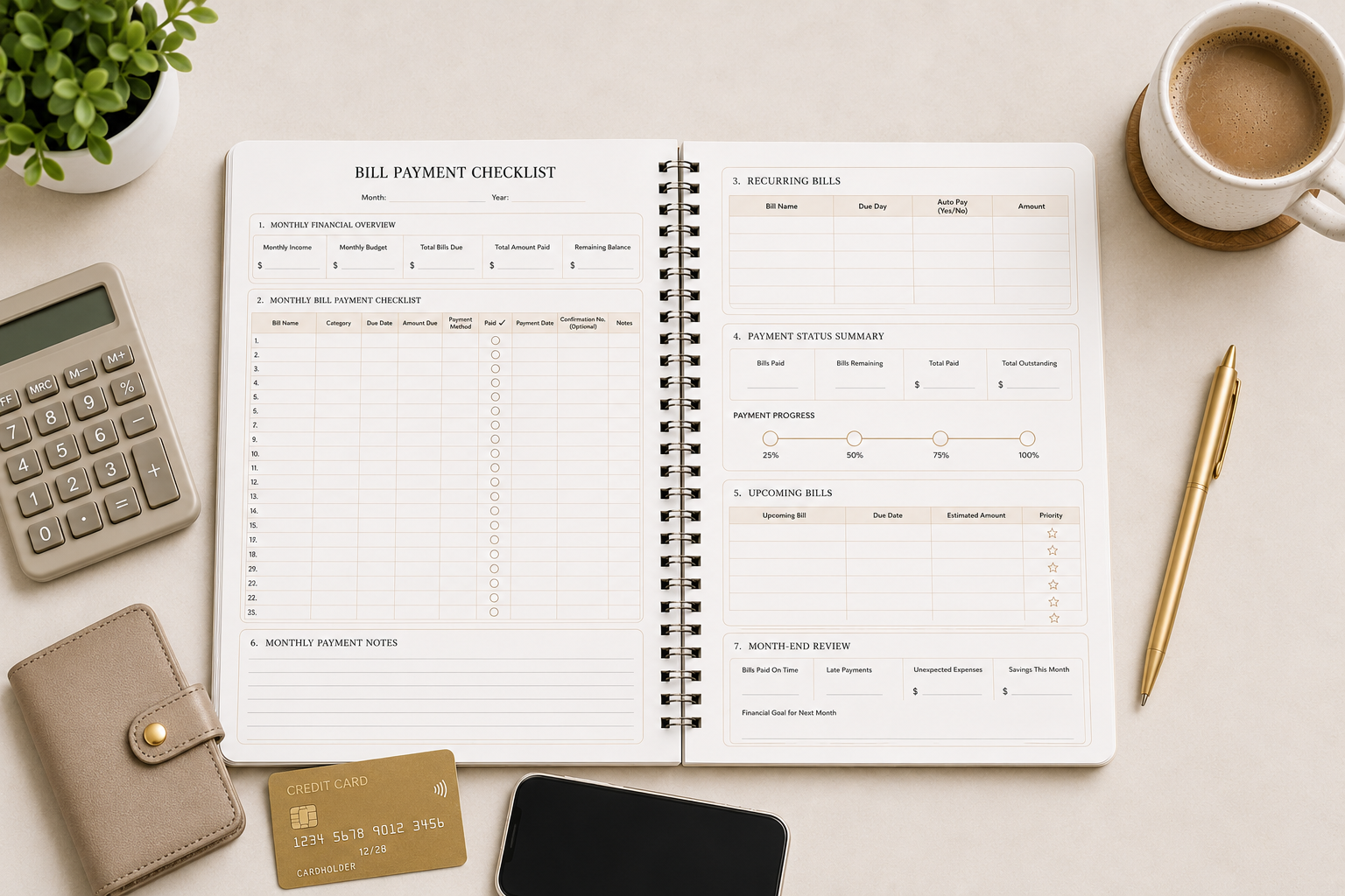 Bill Payment Checklist Printable | Monthly Bill Tracker & Payment Organizer PDF - Image 4