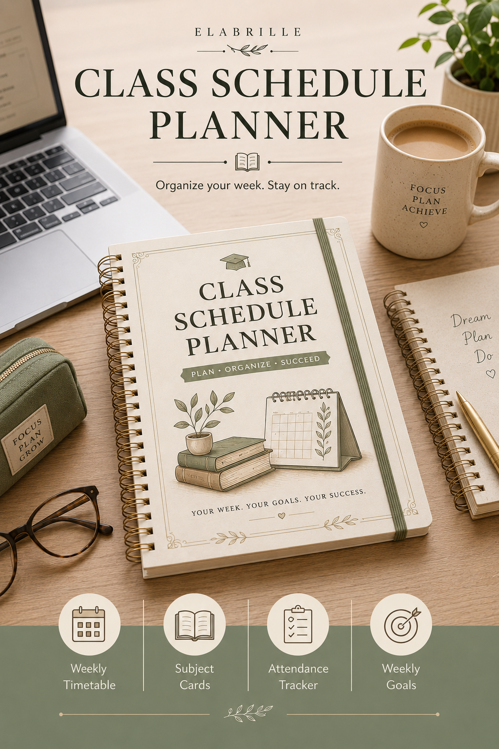 Class Schedule Planner Printable | Weekly Timetable & Academic Organizer PDF