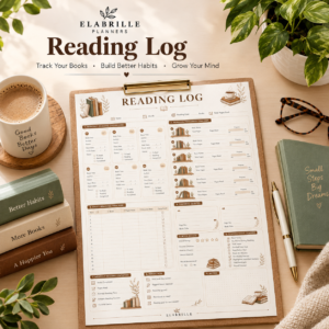Reading Log Printable | Book Tracker, Reading Journal & Progress Planner PDF