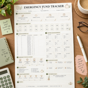 Emergency Fund Tracker Printable Savings Goal & Emergency Fund Planner PDF