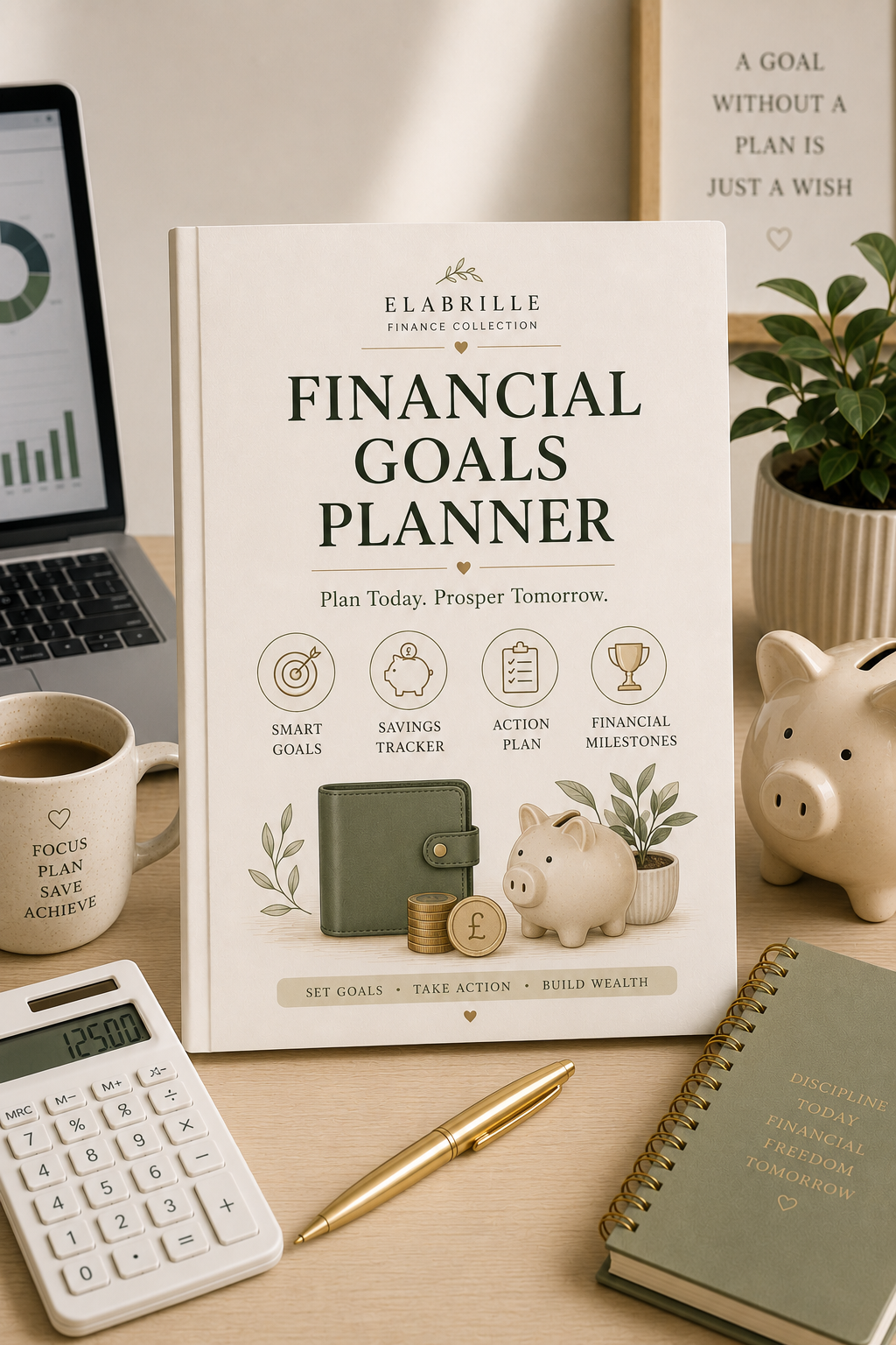 Financial Goals Planner Printable | Personal Finance Goal Tracker & Money Planning PDF