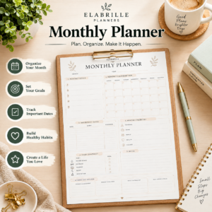 Monthly Planner Printable Monthly Calendar, Goals & Important Dates Planner PDF