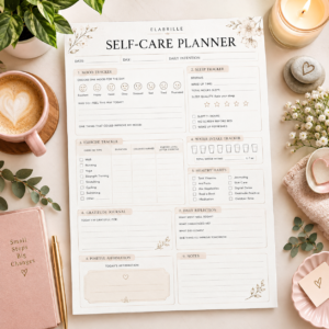 Self-Care Planner Printable | Daily Wellness, Mood & Habit Tracker PDF