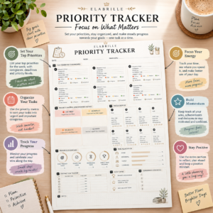 Priority Tracker Printable | Task Prioritization, Focus & Productivity Planner PDF