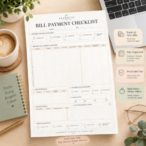 Bill Payment Checklist Printable | Monthly Bill Tracker & Payment Organizer PDF