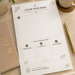 Brain Dump Worksheet Printable | Clear Your Mind & Organize Your Thoughts