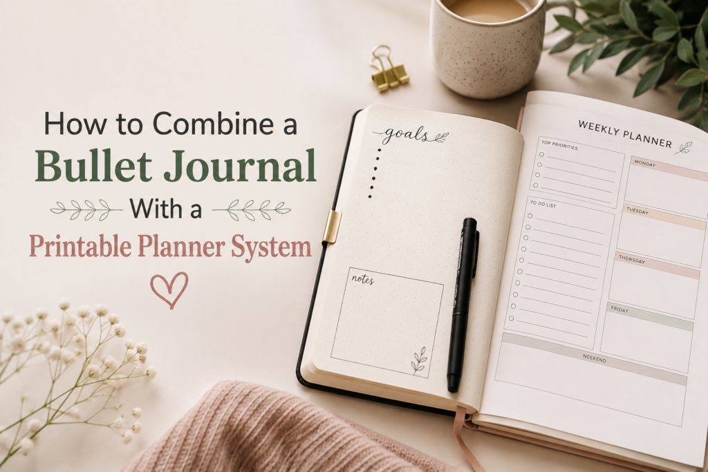 How to Combine a Bullet Journal With a Printable Planner System