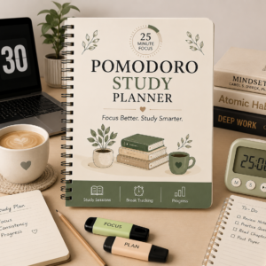 Pomodoro Planner, Study Planner, Study Tracker, Student Printable, Exam Planner, Revision Planner, Productivity Planner, Focus Tracker, Study Schedule, Time Management, Printable PDF