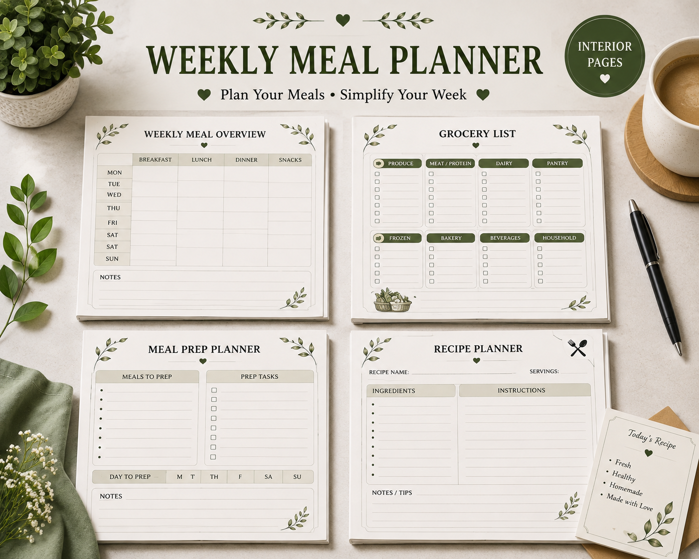 Weekly Meal Planner Printable