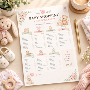Baby Shopping Checklist Printable | Newborn Essentials & Baby Registry List