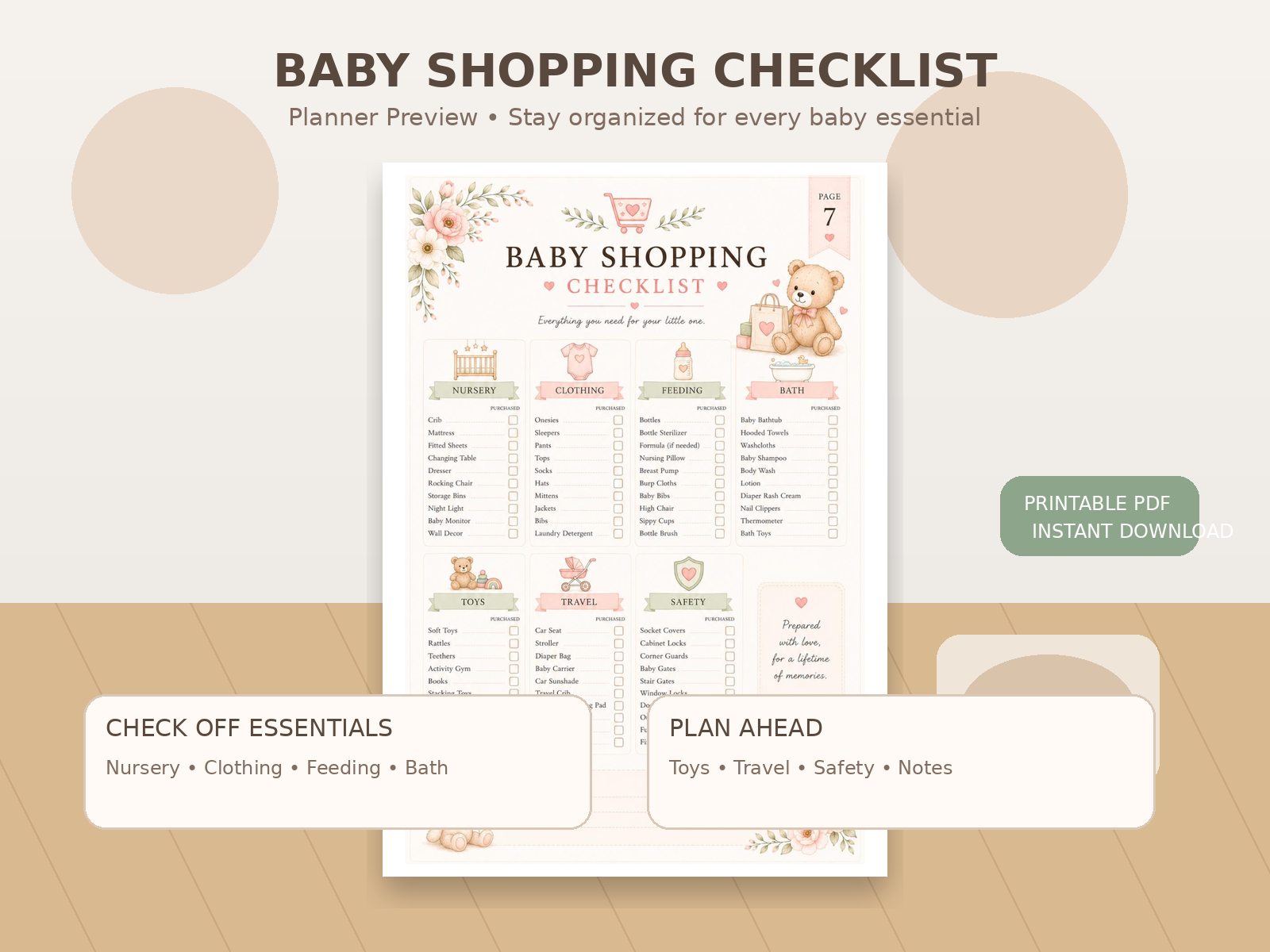 Baby Shopping Checklist Printable Newborn Essentials & Baby Registry List