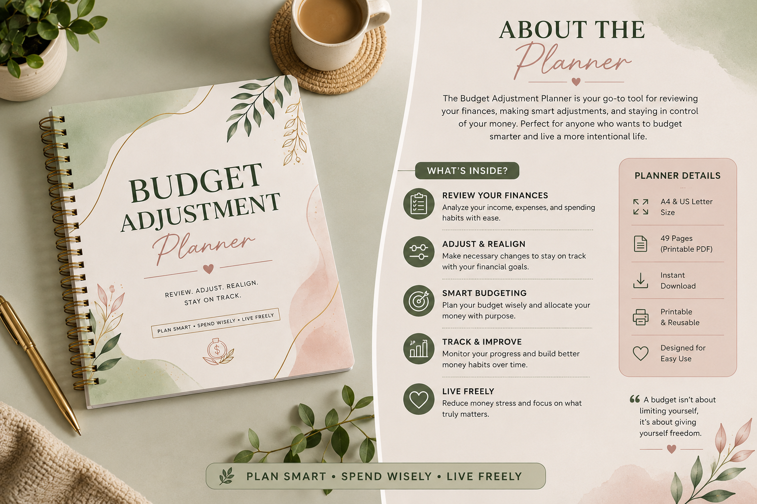 Budget Adjustment Planner Printable