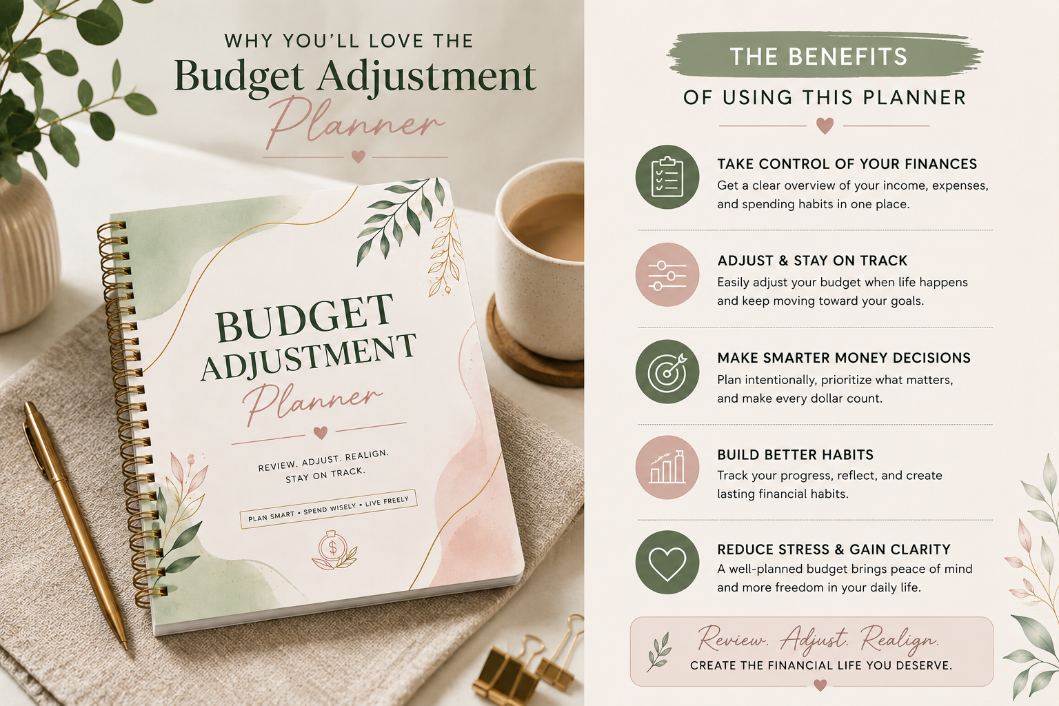 Budget Adjustment Planner Printable