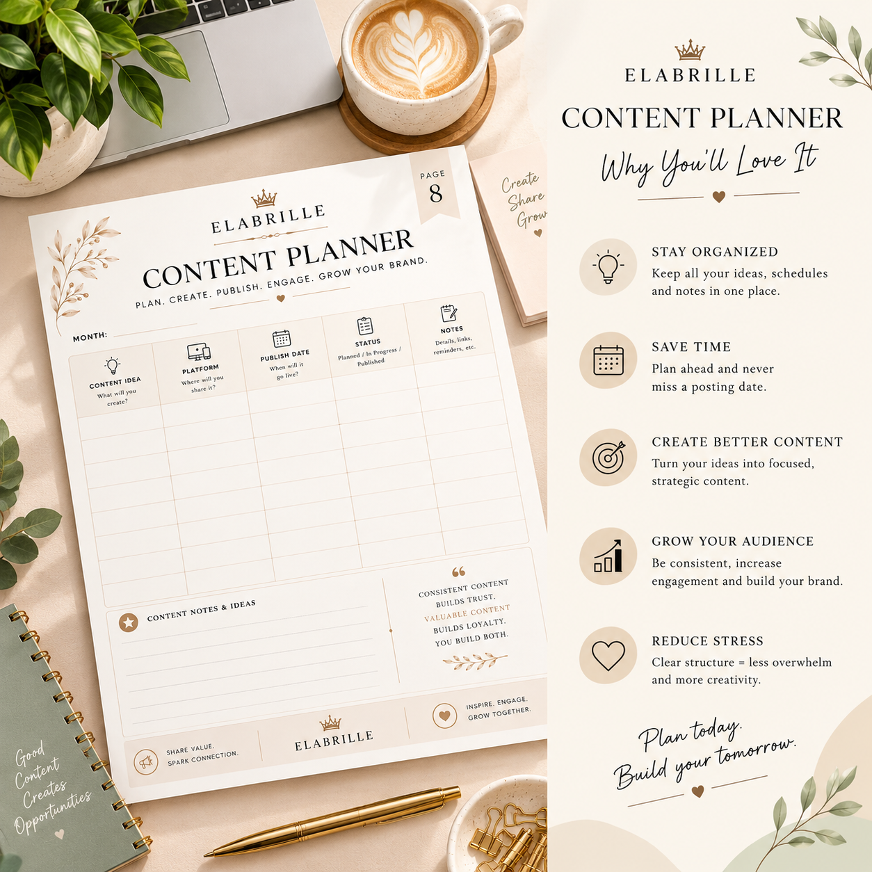 content planner, printable content planner, social media planner, content calendar, social media content calendar, monthly content planner, content planning template, content calendar printable, content creator planner, entrepreneur planner, small business planner, blogger planner, content strategy planner, content creation planner, social media planning template