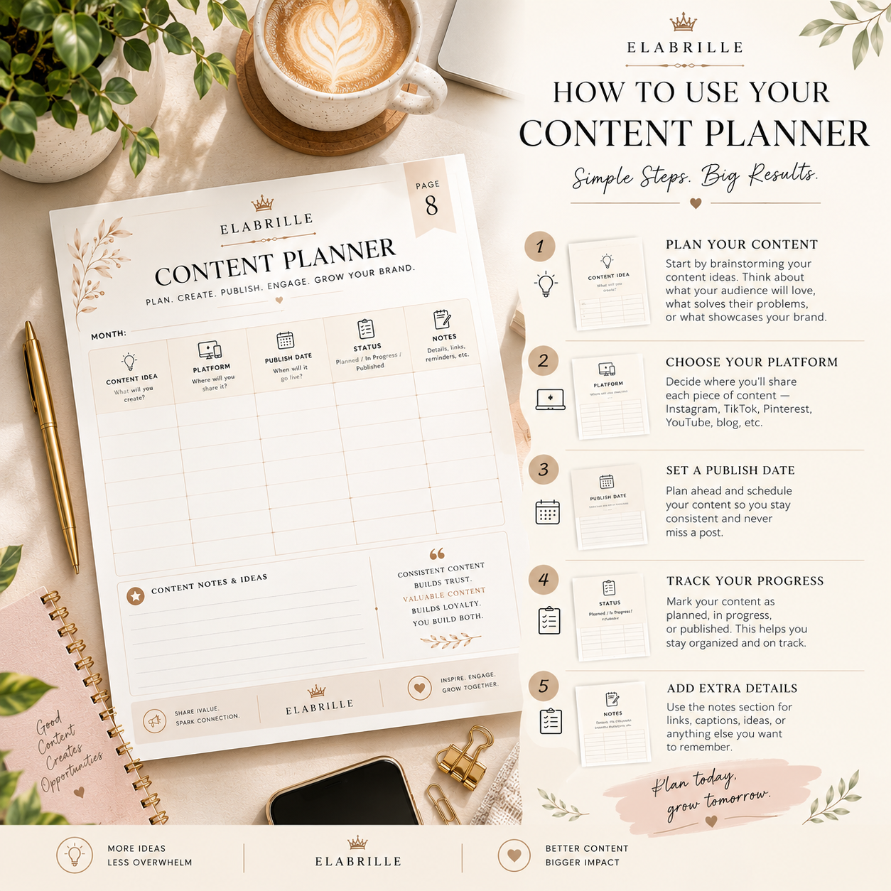 content planner, printable content planner, social media planner, content calendar, social media content calendar, monthly content planner, content planning template, content calendar printable, content creator planner, entrepreneur planner, small business planner, blogger planner, content strategy planner, content creation planner, social media planning template