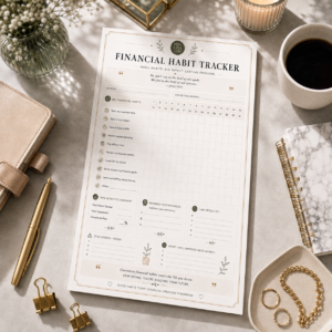 Financial Habit Tracker, Financial Habit Tracker Printable, Money Habit Tracker, Money Habits, Finance Tracker, Financial Planner, Money Management, Personal Finance, Budget Tracker, Saving Tracker, Spending Tracker, Financial Goals, Money Goals, Financial Wellness, Finance Printable, Monthly Finance Tracker, Printable PDF, Financial Worksheet, Money Planner, Elabrille