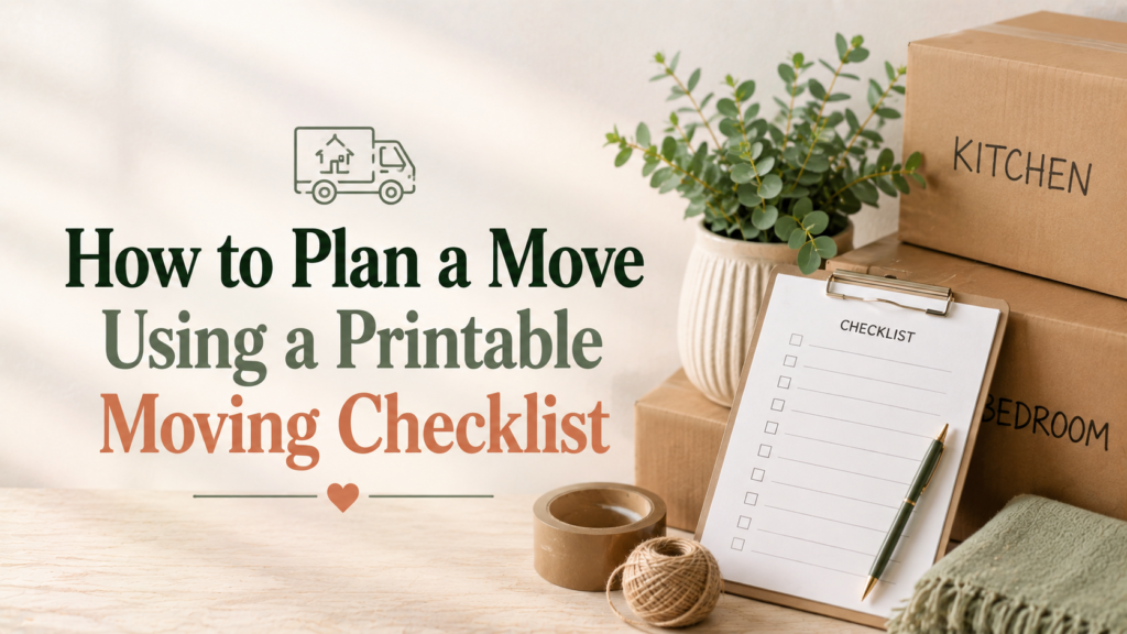 How to Plan a Move Using a Printable Moving Checklist