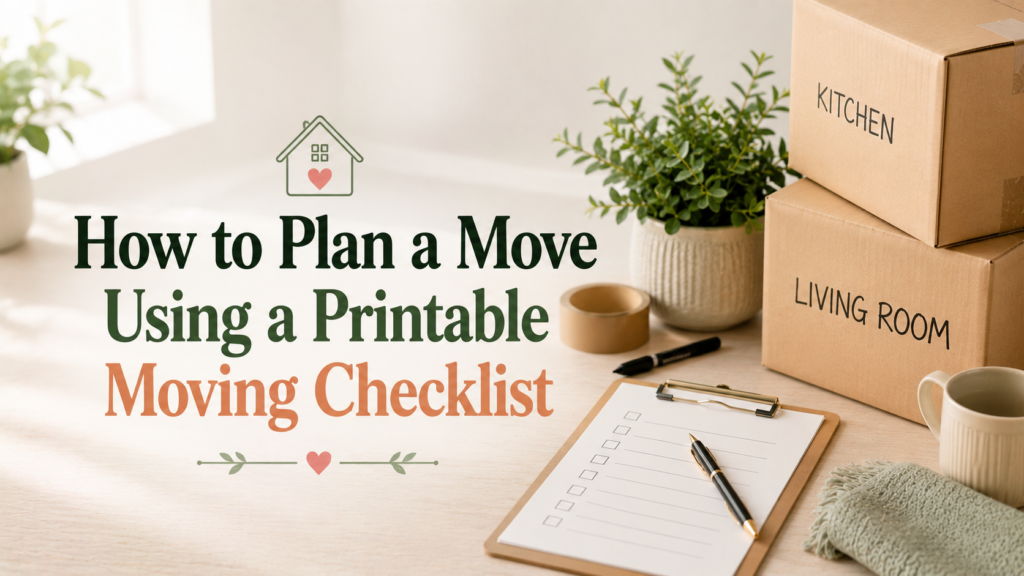 How to Plan a Move Using a Printable Moving Checklist